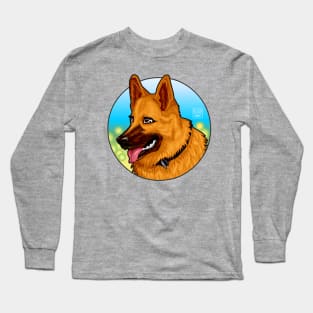 German Shepherd Dog Illustration Long Sleeve T-Shirt